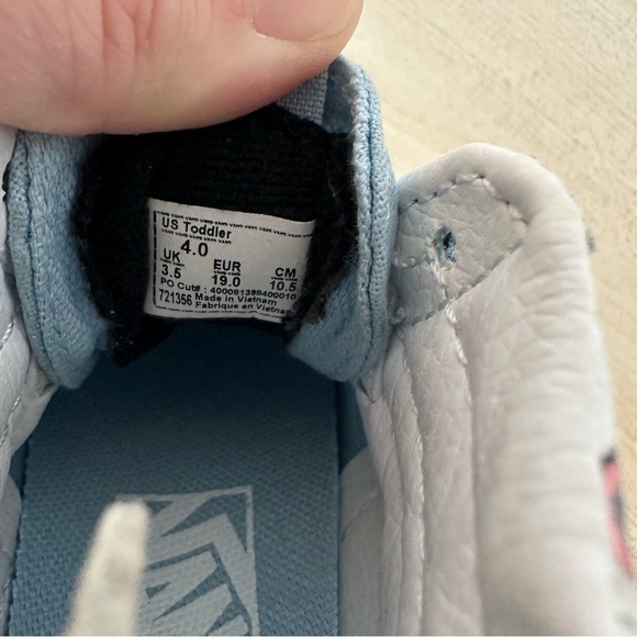 Vans Sk-8 Hi Zip I Love Unicorns Toddler Girl Blue Suede Hi Top Shoes Size 4 - Picture 8 of 9